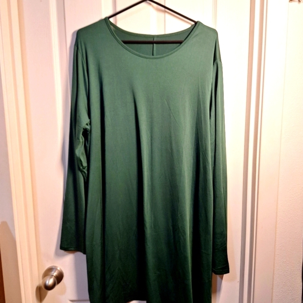 Green Long Sleeve Tunic or Dress Women 3XL